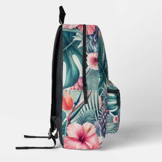 Waterverf Tropische Bloemen en Strand Bedrukte Rugzak (Links)