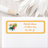 Waterverf Tropische bloemen Etiket (Insitu)