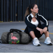 Waterverf Tropische Bloemen Flamingo gepersonalise Plunjezak