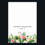 Waterverf Tropische bloemen & Flamingo Place Card Kaart<br><div class="desc">Een leuke en griezelige plaatskaart met waterverf flamingo,  hibiscus,  palmbladeren,  banaanbladeren en andere tropische accenten. Deze aanpasbare plaatskaart is perfect voor zomerbruiloften,  vrijgezellenfeesten,  baby showers,  verjaardagen en soortgelijke evenementen.</div>