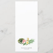 Waterverf Tropische Bloemen Garland Zomerbruiloft Menu (Achterkant)