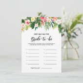 Waterverf Tropische bloemen Hoe oud was de bride? Informatiekaartje (Staand voorkant)