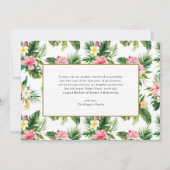 Waterverf Tropische Bloemen Lijst Foto Afstuderen Aankondiging (Achterkant)