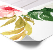 Waterverf Tropische Bloemen Lijst Foto Afstuderen Poster (Hoek)