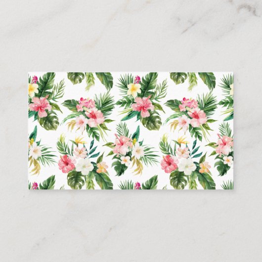 Waterverf Tropische bloemen luier Kaart Raffle Visitekaartje (Achterkant)