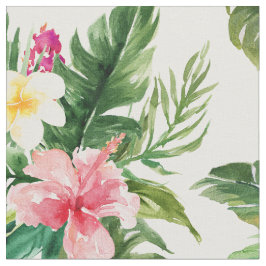 Waterverf Tropische Bloemen Patroon Stof