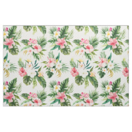 Waterverf Tropische Bloemen Patroon Stof