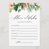 Waterverf Tropische Bloemen Pensioen Partij Advieskaart (Voorkant)