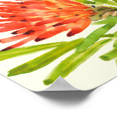 Waterverf Tropische bloemen Poster (Hoek)