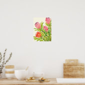 Waterverf Tropische bloemen Poster (Keuken)