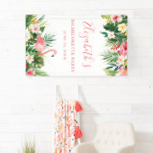 Waterverf Tropische Bloemen Roze Bachelorette Part Spandoek (Insitu)