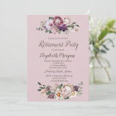 Waterverf Tropische bloemen, roze pensionering Kaart (Staand voorkant)