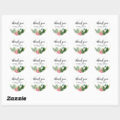 Waterverf Tropische bloemen Weddenschap Ronde Sticker (Vel)