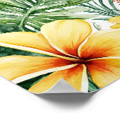Waterverf Tropische bloemen Weddenschap Welkomstte Poster (Hoek)