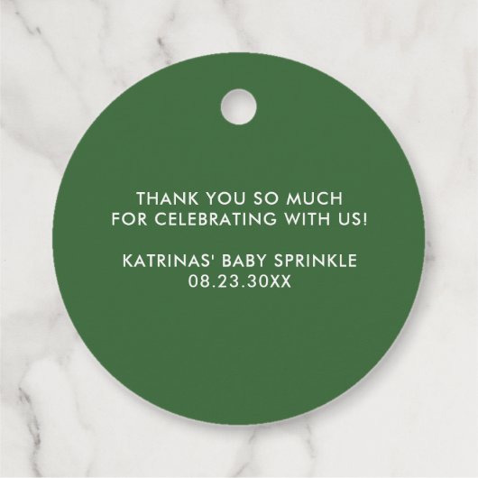 Waterverf Tropische bloemen Wreater Baby Sprinkle Bedankjes Labels (Achterkant)