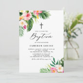 Waterverf Tropische Bloemen Zomboekje Kaart (Staand voorkant)