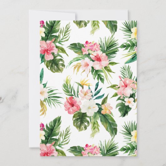 Waterverf Tropische Bloemen Zomboekje Kaart (Achterkant)