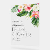 Waterverf Tropische Bloemen Zomer Bruidsdouche Acryl Bord (Hoek)