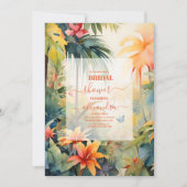 Waterverf Tropische Bloemen Zomer Bruidsdouche Kaart (Voorkant)