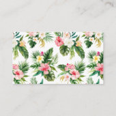 Waterverf Tropische Bloemen Zomer Huwelijk Website Informatiekaartje (Achterkant)