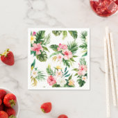 Waterverf tropische bloemen zomer servet (Insitu)
