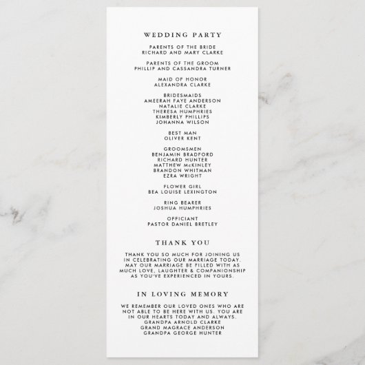 Waterverf Tropische bloemen zomerbruiloft Programmakaart (Achterkant)