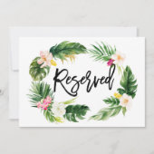 Waterverf Tropische Bloemenkrans Gereserveerd Bord Kaart (Voorkant)
