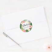 Waterverf Tropische bloemenkrans Ronde Sticker (Envelop)