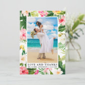 Waterverf Tropische Bloemenliefde en Bedankt (Staand voorkant)