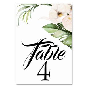 Waterverf Tropische bloemenorchideeën en palmbomen Kaart