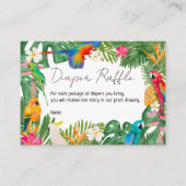 Waterverf tropische bloemperen diapluierraffel informatiekaartje (Voorkant)