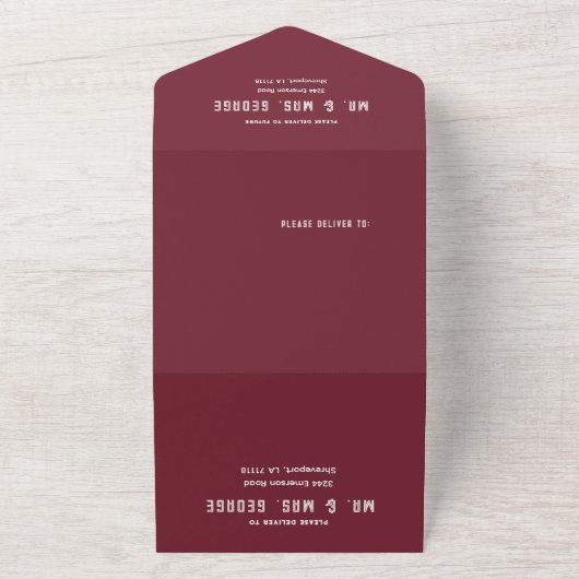 Waterverf Tropische botanische bloemen bruiloft All In One Uitnodiging (Buitenkant)