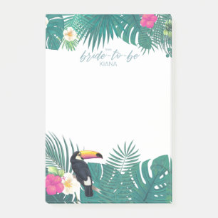 Waterverf Tropische Bride-aan-moet Blauwgroen ID57 Post-it® Notes