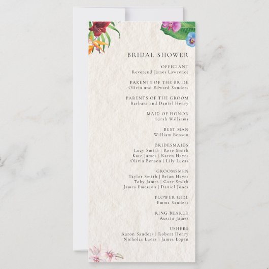 Waterverf Tropische bruiloft (Achterkant)