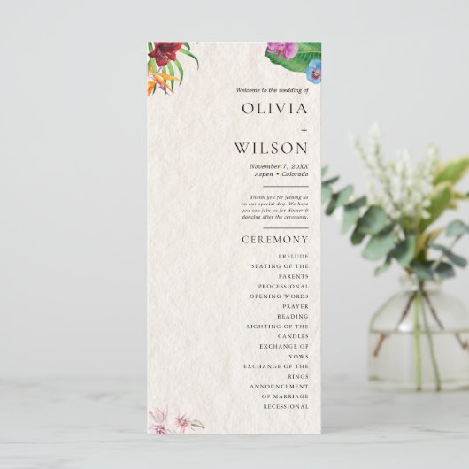 Waterverf Tropische bruiloft (Staand voorkant)