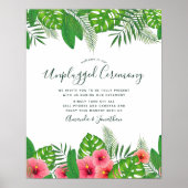 Waterverf tropische bruiloft niet-aangesloten cere poster (Voorkant)