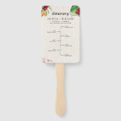 Waterverf Tropische bruiloft programma en tijdlijn Handwaaier (Achterkant)