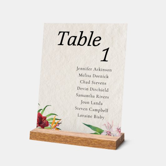 Waterverf Tropische bruiloft Zitting Grafiek Acryl Bord (Hoek)