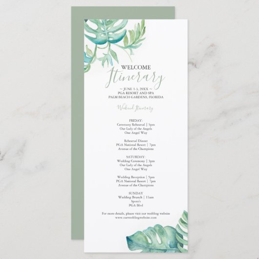 Waterverf Tropische bruine bruiloft (Voorkant / Achterkant)