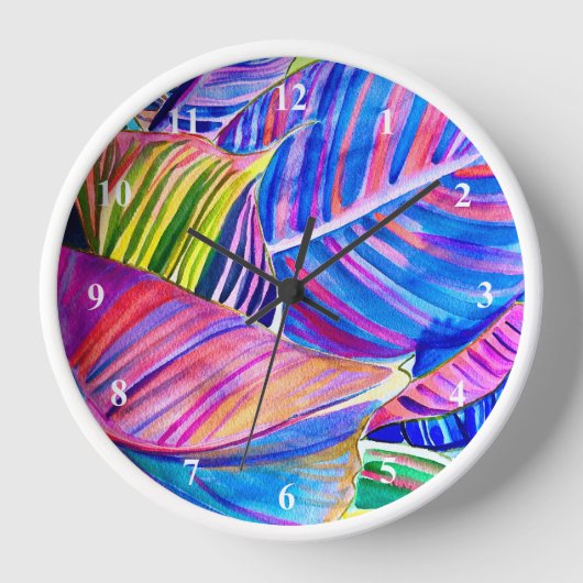 Waterverf tropische canna bladeren (Voorkant)