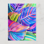 Waterverf tropische canna bladeren briefkaart (Voorkant)