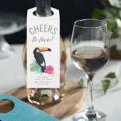 Waterverf Tropische Cheers to Love Blauwgroen ID57 Flessenhanger