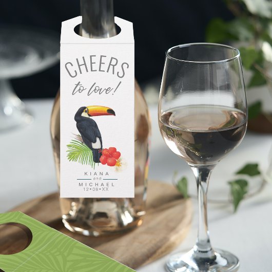 Waterverf Tropische Cheers to Love Green ID577 Flessenhanger