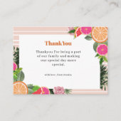 Waterverf Tropische Citrus Dank u Schattige Informatiekaartje (Voorkant)