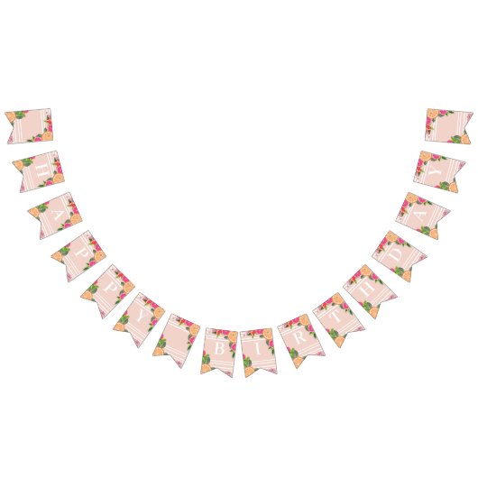 Waterverf Tropische Citrus Minimale Verjaardag Vlaggetjes (Alle)