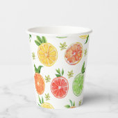 Waterverf Tropische Citrus Papieren Bekers (Achterkant)