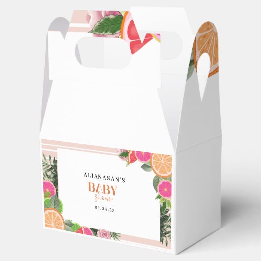 Waterverf Tropische Citrus waterverf Schattige Bedankdoosjes (Geopend)