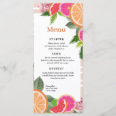 Waterverf Tropische Citrusvruchten Schattige menu (Voorkant)