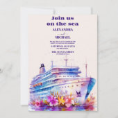 Waterverf Tropische cruise bestemming bruiloft Kaart (Voorkant)