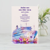 Waterverf Tropische cruise bestemming bruiloft Kaart (Staand voorkant)